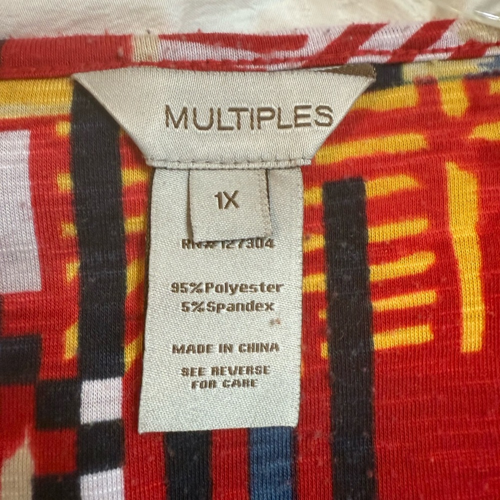 Multiples Multicolor Abstract Stretch Tunic - Picture 4 of 5